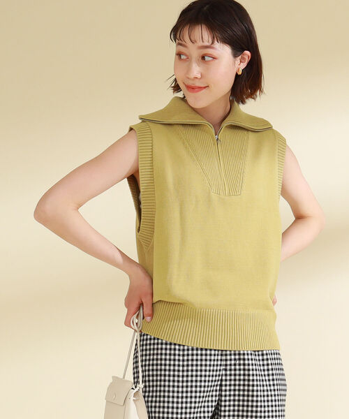 Ray BEAMS（レイビームス）の「Ray BEAMS / ビッグ カラー ハーフ ジップ ベスト（ベスト・レディース・イエロー/ロイヤルブルー/ナチュラル・ONE SIZE）」の13枚目の写真