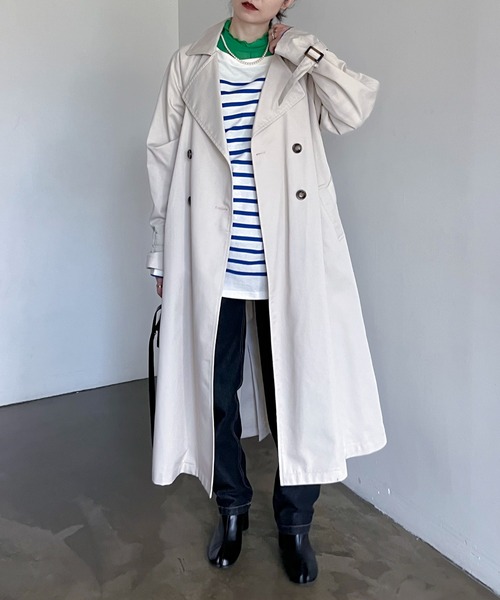 feepur（フェピュール）の「ロングトレンチコート（トレンチコート・レディース・ベージュ/アイボリー・SMALL/MEDIUM）」の2枚目の写真