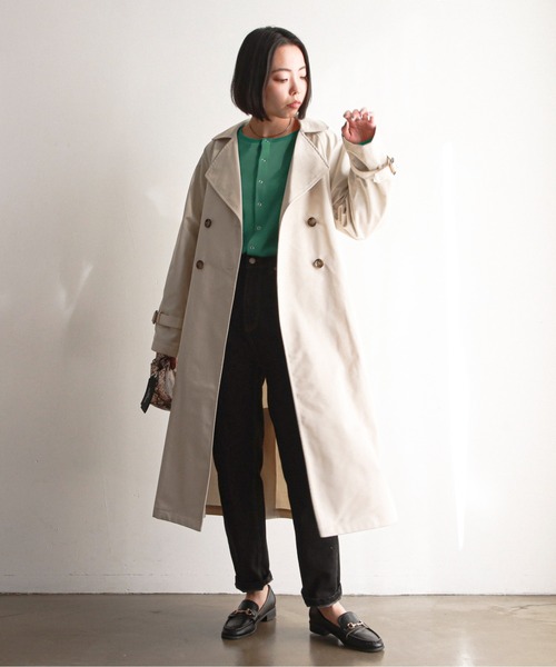 feepur（フェピュール）の「ロングトレンチコート（トレンチコート・レディース・ベージュ/アイボリー・SMALL/MEDIUM）」の10枚目の写真