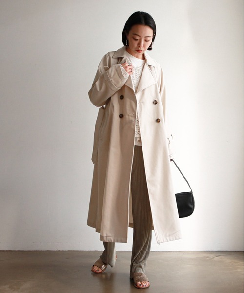feepur（フェピュール）の「ロングトレンチコート（トレンチコート・レディース・ベージュ/アイボリー・SMALL/MEDIUM）」の7枚目の写真