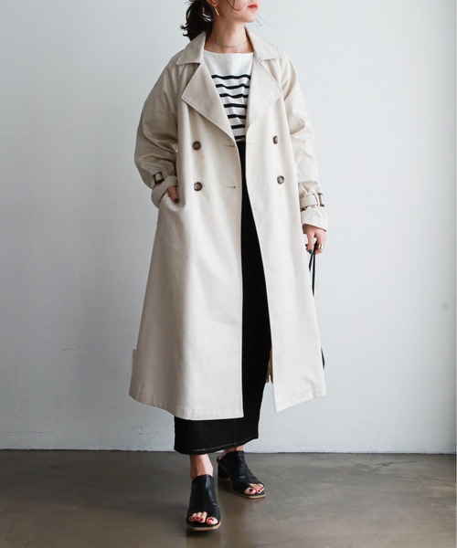 feepur（フェピュール）の「ロングトレンチコート（トレンチコート・レディース・ベージュ/アイボリー・SMALL/MEDIUM）」の22枚目の写真