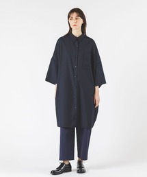 mizuiro ind ワイドハーフスリーブシャツワンピース