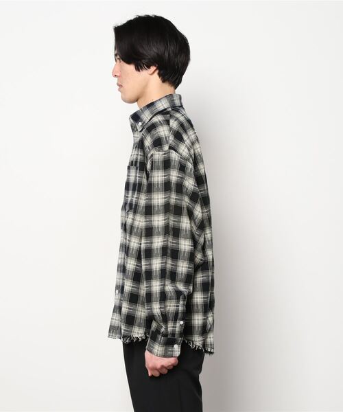 A4A（エーフォーエー）の「A4A/エーフォーエー/3COL check SH/キリカエチェックシャツ（シャツ/ブラウス・メンズ・ブラック・FREE）」の2枚目の写真