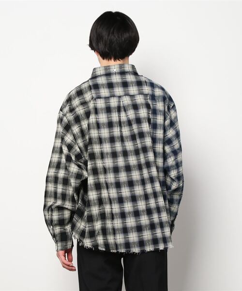 A4A（エーフォーエー）の「A4A/エーフォーエー/3COL check SH/キリカエチェックシャツ（シャツ/ブラウス・メンズ・ブラック・FREE）」の4枚目の写真
