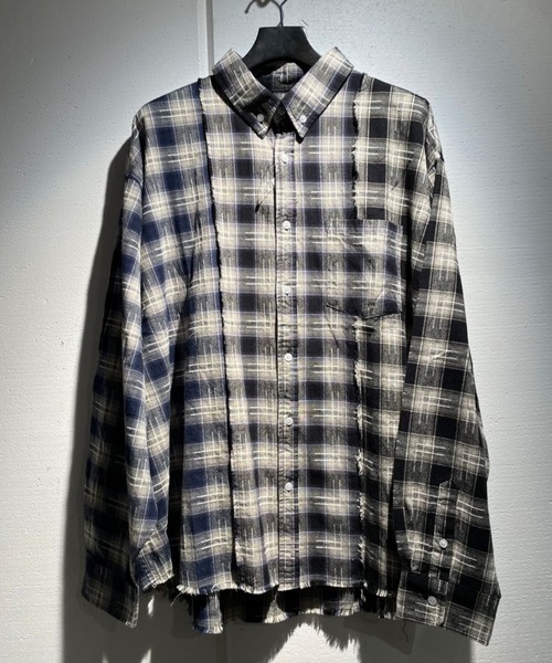 A4A（エーフォーエー）の「A4A/エーフォーエー/3COL check SH/キリカエチェックシャツ（シャツ/ブラウス・メンズ・ブラック・FREE）」の7枚目の写真