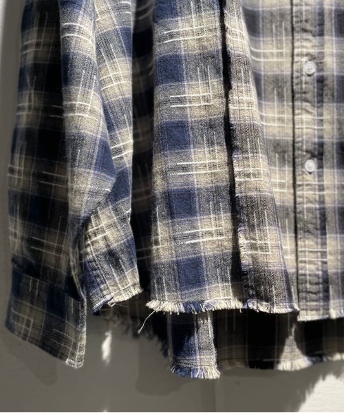 A4A（エーフォーエー）の「A4A/エーフォーエー/3COL check SH/キリカエチェックシャツ（シャツ/ブラウス・メンズ・ブラック・FREE）」の3枚目の写真