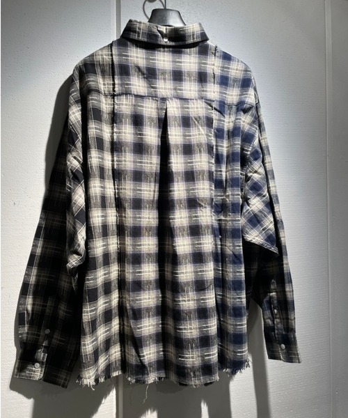 A4A（エーフォーエー）の「A4A/エーフォーエー/3COL check SH/キリカエチェックシャツ（シャツ/ブラウス・メンズ・ブラック・FREE）」の6枚目の写真