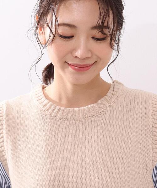 DRESKIP(ドレスキップ)の「◆【2点セット】ニットベスト×チュニックシャツワンピース(ワンピース・レディース・ブラック/グリーン/サンドベージュ・02/03)」の7枚目の写真