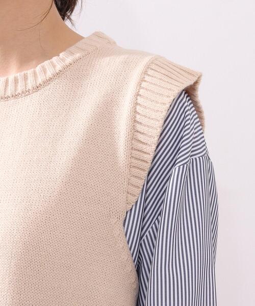 DRESKIP(ドレスキップ)の「◆【2点セット】ニットベスト×チュニックシャツワンピース(ワンピース・レディース・ブラック/グリーン/サンドベージュ・02/03)」の8枚目の写真