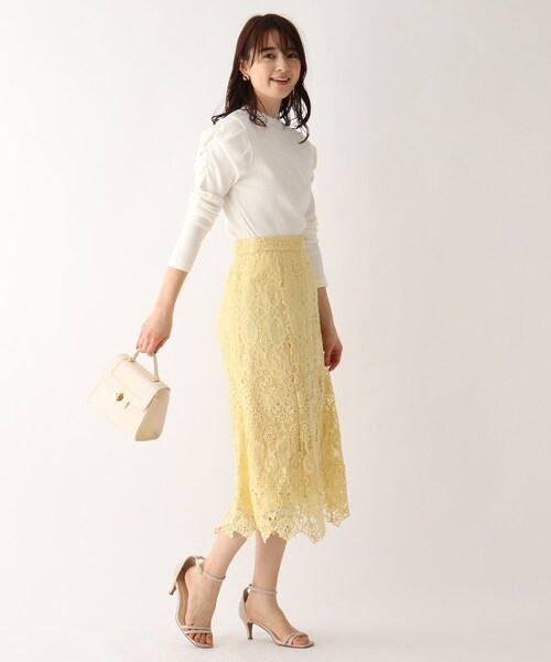 index（インデックス）の「◆ランダムリブハイネックトップス【WEB限定サイズ】（ニット/セーター・レディース・ホワイト系/イエロー系その他/ネイビー・36/38/40/42）」の4枚目の写真