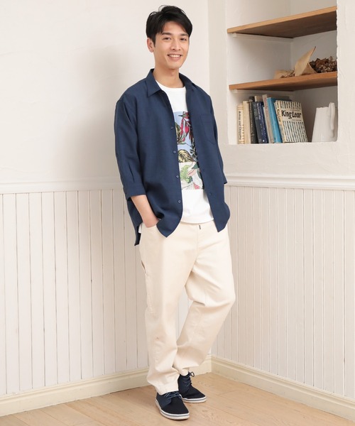 UNION STATION（ユニオンステーション）の「【セットアップ対応】【AIR LIGHT -Flux version-】七分袖レギュラーカラーシャツ（シャツ/ブラウス・メンズ・ベージュ/グレイッシュベージュ/ライトブルー/レッド/ネイビー・LL/L/M）」の10枚目の写真