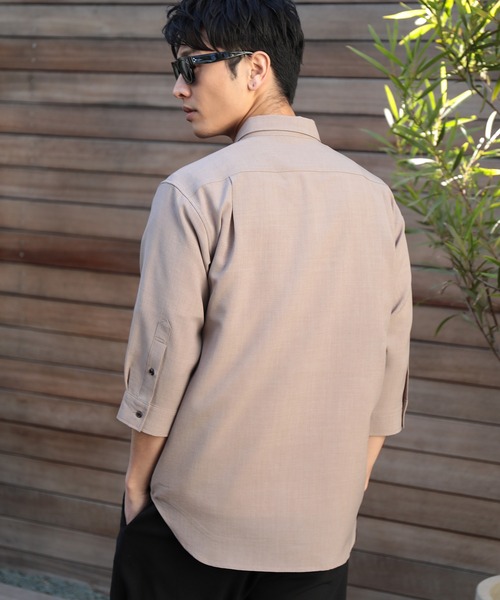 UNION STATION（ユニオンステーション）の「【セットアップ対応】【AIR LIGHT -Flux version-】七分袖レギュラーカラーシャツ（シャツ/ブラウス・メンズ・ベージュ/グレイッシュベージュ/ライトブルー/レッド/ネイビー・LL/L/M）」の6枚目の写真