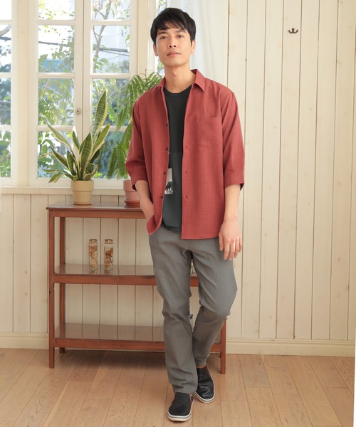 UNION STATION（ユニオンステーション）の「【セットアップ対応】【AIR LIGHT -Flux version-】七分袖レギュラーカラーシャツ（シャツ/ブラウス・メンズ・ベージュ/グレイッシュベージュ/ライトブルー/レッド/ネイビー・LL/L/M）」の11枚目の写真