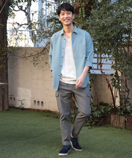 UNION STATION（ユニオンステーション）の「【セットアップ対応】【AIR LIGHT -Flux version-】七分袖レギュラーカラーシャツ（シャツ/ブラウス・メンズ・ベージュ/グレイッシュベージュ/ライトブルー/レッド/ネイビー・LL/L/M）」の7枚目の写真