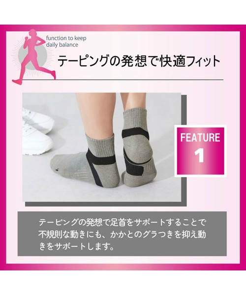 GUNZE(グンゼ)の「ACTIVE STYLE/アクティブスタイル アーチサポート 5本指ソックス ショート丈(ソックス/靴下・レディース・スモークピンク/ブルー系その他/ブラック/ネイビー/パープル系その他/ライトグレー/グリーン系その他/ホワイト/イエロー系その他/ライム/オレンジ/ブラック系その他・23-25)」の21枚目の写真