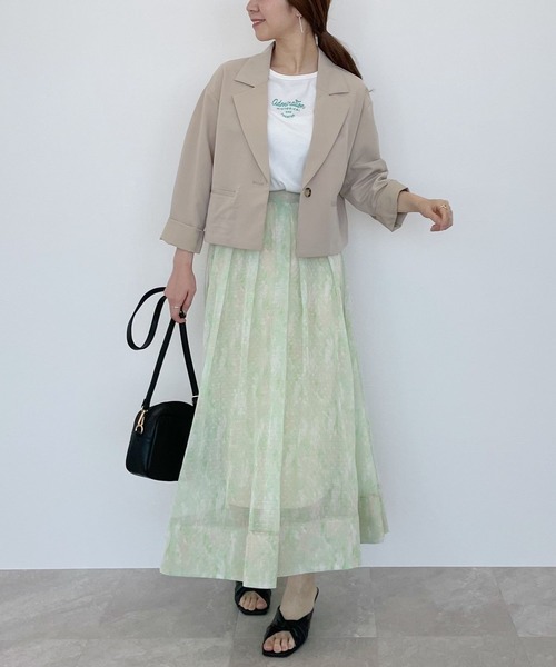 mysty woman(ミスティウーマン)の「コンパクトミニロゴTシャツ 275117(Tシャツ/カットソー・レディース・ブラック/ベージュ/オフホワイト・FREE)」の4枚目の写真
