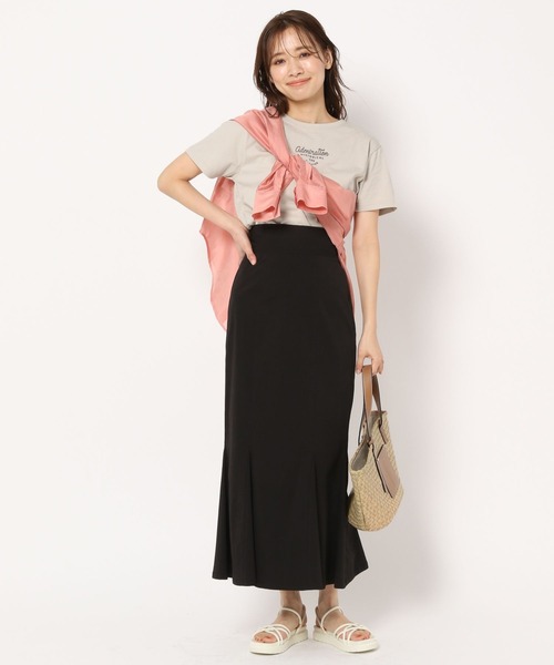 mysty woman(ミスティウーマン)の「コンパクトミニロゴTシャツ 275117(Tシャツ/カットソー・レディース・ブラック/ベージュ/オフホワイト・FREE)」の7枚目の写真