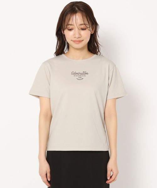 mysty woman(ミスティウーマン)の「コンパクトミニロゴTシャツ 275117(Tシャツ/カットソー・レディース・ブラック/ベージュ/オフホワイト・FREE)」の9枚目の写真