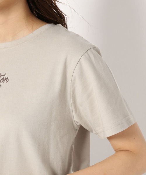 mysty woman(ミスティウーマン)の「コンパクトミニロゴTシャツ 275117(Tシャツ/カットソー・レディース・ブラック/ベージュ/オフホワイト・FREE)」の13枚目の写真