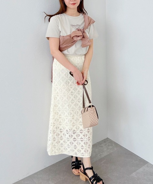 mysty woman(ミスティウーマン)の「コンパクトミニロゴTシャツ 275117(Tシャツ/カットソー・レディース・ブラック/ベージュ/オフホワイト・FREE)」の22枚目の写真