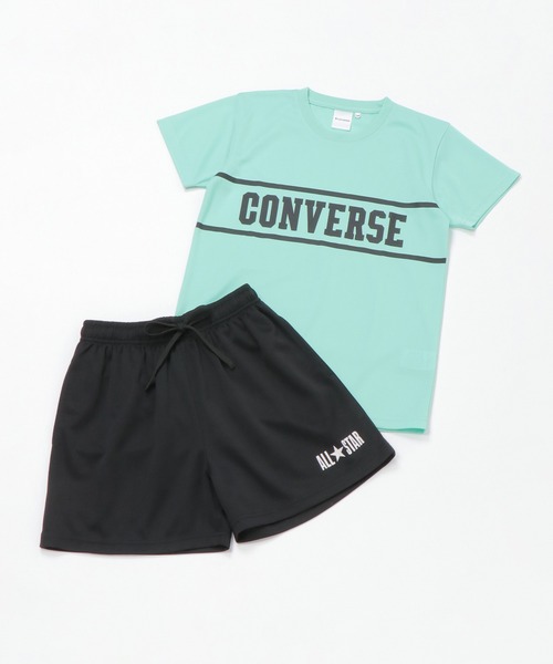 CONVERSE ALL STAR(コンバースオールスター)の「【WEB限定】【キッズ】CONVERSE コンバース 胸ロゴセットアップ(130~160cm)(セットアップ・キッズ・ワインレッド/ミント・150/160/140/130)」の2枚目の写真