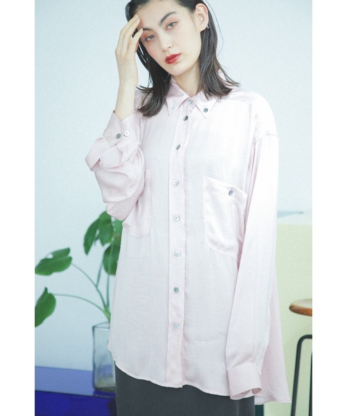 ROSE BUD（ローズバッド）の「シルクライクビッグシャツ（シャツ