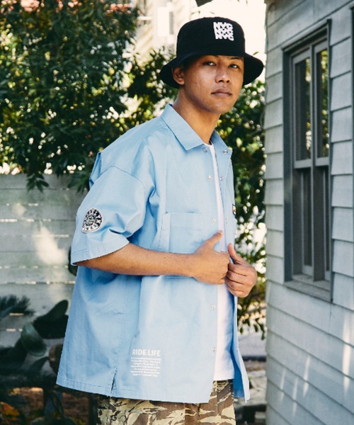 DEAR LAUREL（ディアローレル）の「DEAR LAUREL/ディアローレル ワイドシルエット 半袖シャツ D22S2401（シャツ/ブラウス・メンズ・グレー/ブラック/ブルー・M/L）」の11枚目の写真