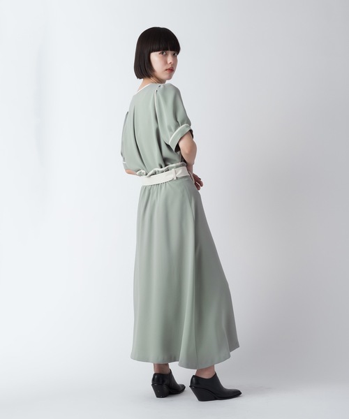 La SRIC（ラスリック）の「La SRIC / バイカラートリミングBL【セットアップ可】（シャツ/ブラウス・レディース・グリーン/グレー系その他・38）」の3枚目の写真