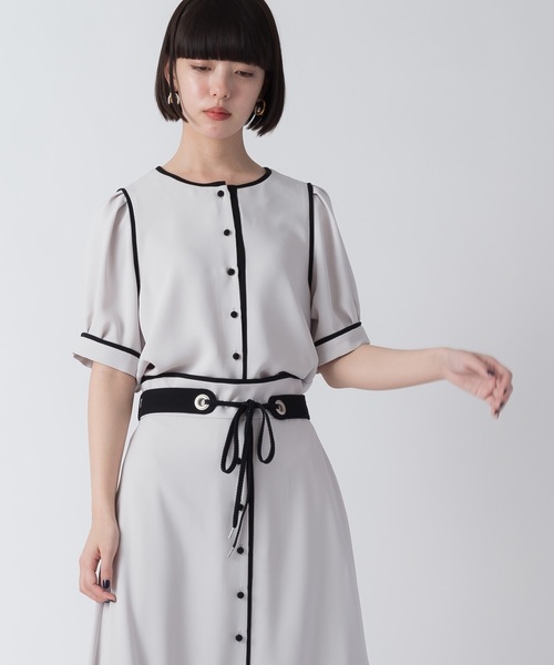 La SRIC（ラスリック）の「La SRIC / バイカラートリミングBL【セットアップ可】（シャツ/ブラウス・レディース・グリーン/グレー系その他・38）」の18枚目の写真