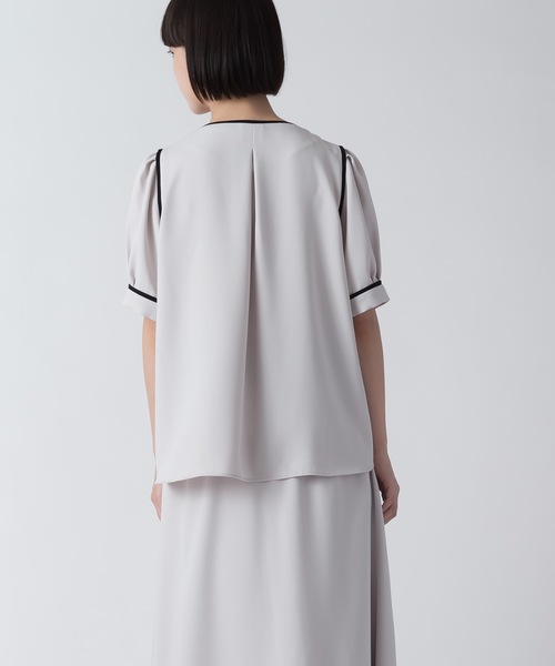 La SRIC（ラスリック）の「La SRIC / バイカラートリミングBL【セットアップ可】（シャツ/ブラウス・レディース・グリーン/グレー系その他・38）」の15枚目の写真