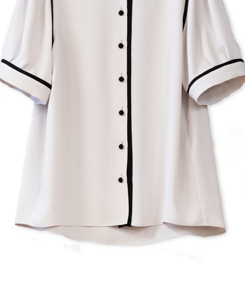 La SRIC（ラスリック）の「La SRIC / バイカラートリミングBL【セットアップ可】（シャツ/ブラウス・レディース・グリーン/グレー系その他・38）」の13枚目の写真