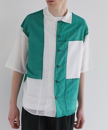 CITY TOKYO | シルクコットンブロッックショートスリーブシャツ(シャツ/ブラウス)