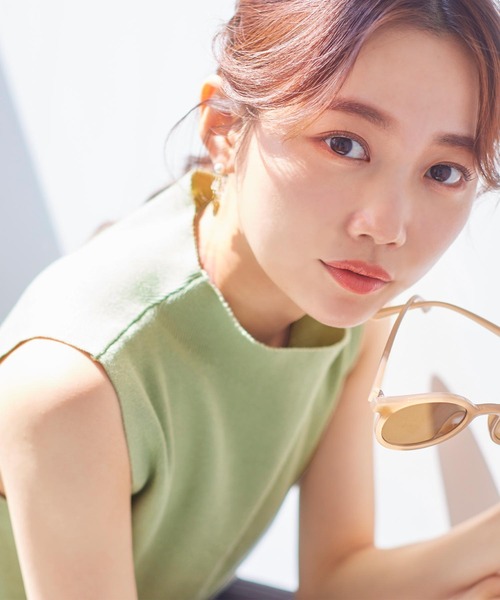 KOBE LETTUCE（コウベレタス）の「モックネックスリーブレスニット（ニット/セーター・レディース・アイボリー/ブルー/ライトグリーン/オレンジ/モカ/ブラック・FREE）」の12枚目の写真