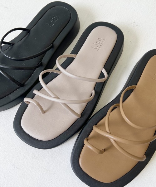 LIAN(リアン)の「厚底レースアップサンダル(サンダル・レディース・アイボリー/ブラック/ベージュ・SMALL/MEDIUM/LARGE)」の9枚目の写真