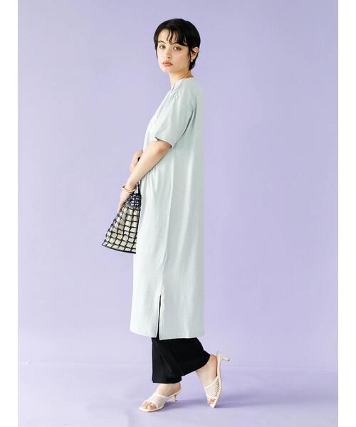 koe(コエ)の「胸切替えプリントマキシワンピース*(ワンピース・レディース・チャコールグレー/ブラック/グリーン/ブルー・FREE)」の19枚目の写真