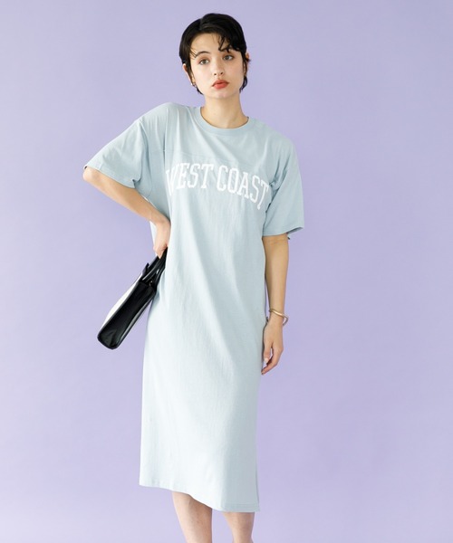 koe(コエ)の「胸切替えプリントマキシワンピース*(ワンピース・レディース・チャコールグレー/ブラック/グリーン/ブルー・FREE)」の4枚目の写真