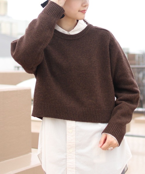 THE SHINZONE(ザ シンゾーン)の「THE SHINZONE/シンゾーン ショートシェーカーセーター SHORT SHAKER SWEATER(ニット/セーター・レディース・ブラウン/グレー/イエロー・FREE)」の15枚目の写真