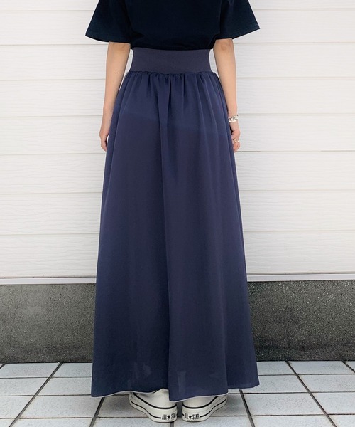 Q（キュー）の「サイドラインマキシスカート（スカート・レディース・チャコールグレー/ライトグレー・MEDIUM）」の5枚目の写真