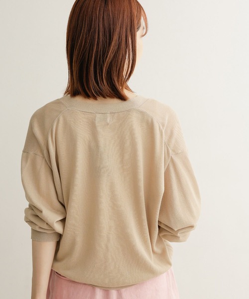 URBAN RESEARCH DOORS（アーバンリサーチドアーズ）の「ハイゲージコットンカーディガン（カーディガン/ボレロ・レディース・ライトベージュ/ネイビー/ブラック・MEDIUM）」の8枚目の写真