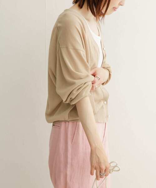 URBAN RESEARCH DOORS（アーバンリサーチドアーズ）の「ハイゲージコットンカーディガン（カーディガン/ボレロ・レディース・ライトベージュ/ネイビー/ブラック・MEDIUM）」の10枚目の写真