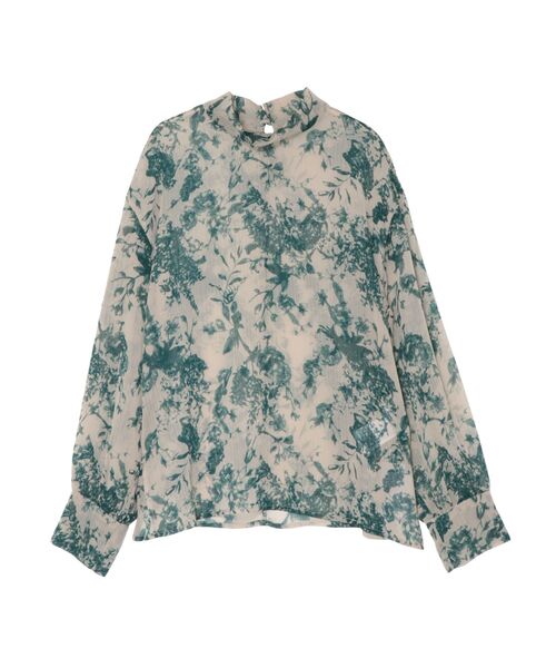 LAGUNAMOON（ラグナムーン）の「フラワー楊柳ハイネックブラウス（シャツ/ブラウス・レディース・チャコールグレー/ブラック/グリーン・FREE）」の3枚目の写真