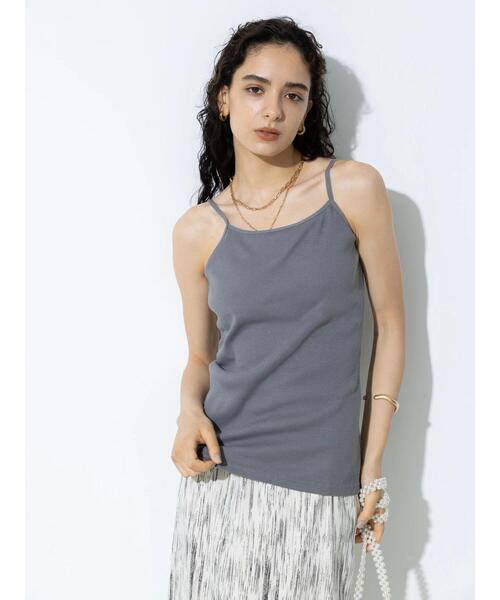 koe（コエ）の「カップ付きリブキャミソール＊（キャミソール・レディース・オフホワイト/ブラック/グリーン/チャコールグレー・FREE）」の20枚目の写真