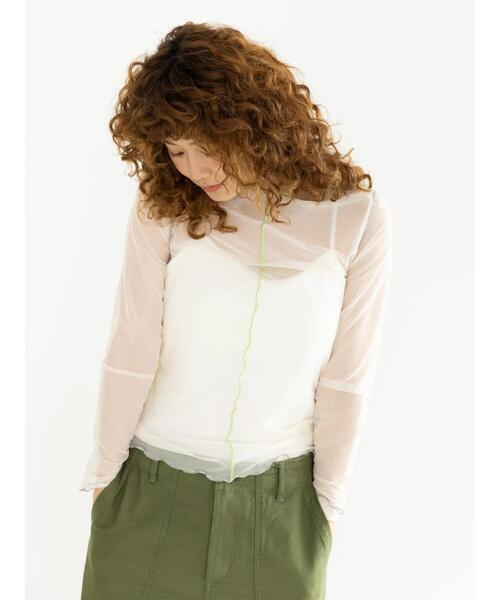 koe（コエ）の「カップ付きリブキャミソール＊（キャミソール・レディース・オフホワイト/ブラック/グリーン/チャコールグレー・FREE）」の8枚目の写真