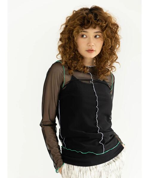 koe（コエ）の「カップ付きリブキャミソール＊（キャミソール・レディース・オフホワイト/ブラック/グリーン/チャコールグレー・FREE）」の12枚目の写真