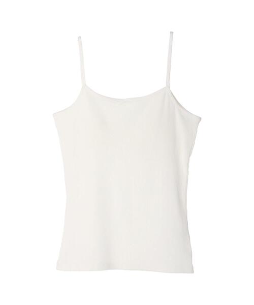 koe（コエ）の「カップ付きリブキャミソール＊（キャミソール・レディース・オフホワイト/ブラック/グリーン/チャコールグレー・FREE）」の2枚目の写真