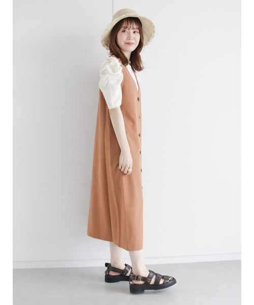 ehka sopo（エヘカソポ）の「ジレジャンパースカート（ジャンパースカート・レディース・ブラック/ベージュ/モカ・ﾌﾘ-）」の10枚目の写真