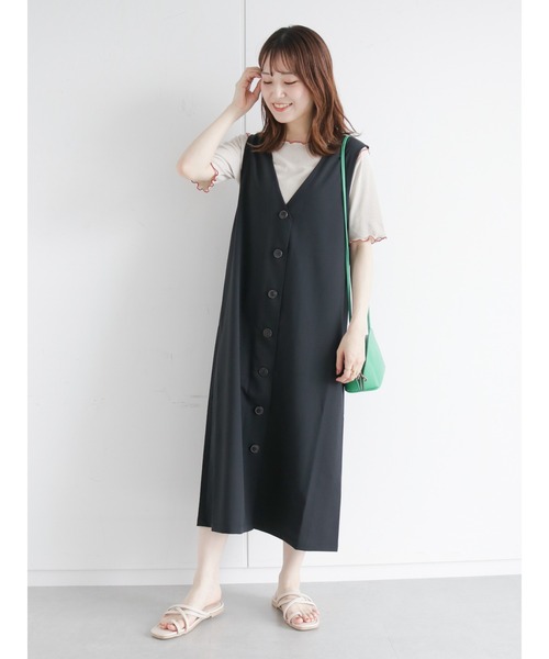 ehka sopo（エヘカソポ）の「ジレジャンパースカート（ジャンパースカート・レディース・ブラック/ベージュ/モカ・ﾌﾘ-）」の13枚目の写真