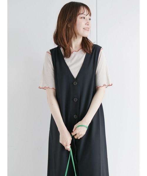 ehka sopo（エヘカソポ）の「ジレジャンパースカート（ジャンパースカート・レディース・ブラック/ベージュ/モカ・ﾌﾘ-）」の15枚目の写真