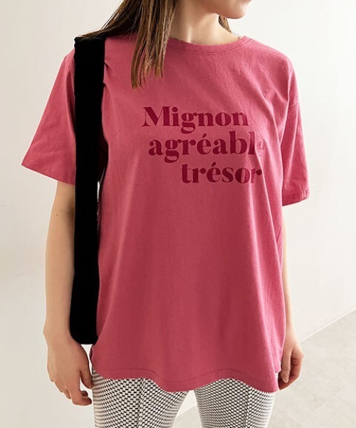 FREE'S MART（フリーズマート）の「ショート丈カラーロゴＴシャツ（Tシャツ/カットソー・レディース・ホワイト/ホワイト系その他/ピンク・FREE）」の8枚目の写真