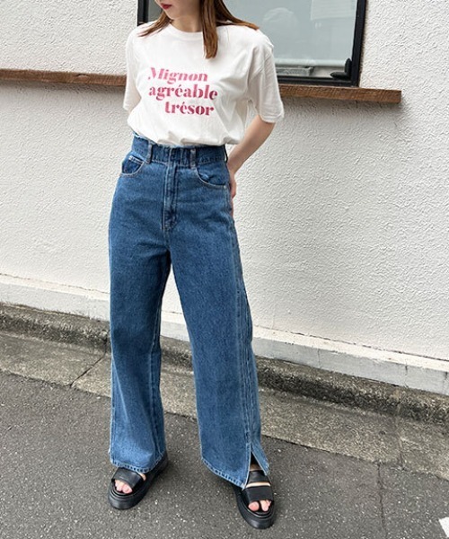 FREE'S MART（フリーズマート）の「ショート丈カラーロゴＴシャツ（Tシャツ/カットソー・レディース・ホワイト/ホワイト系その他/ピンク・FREE）」の16枚目の写真